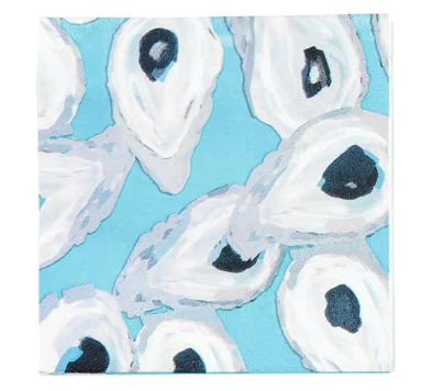 White Oyster- Blue Cocktail Napkins