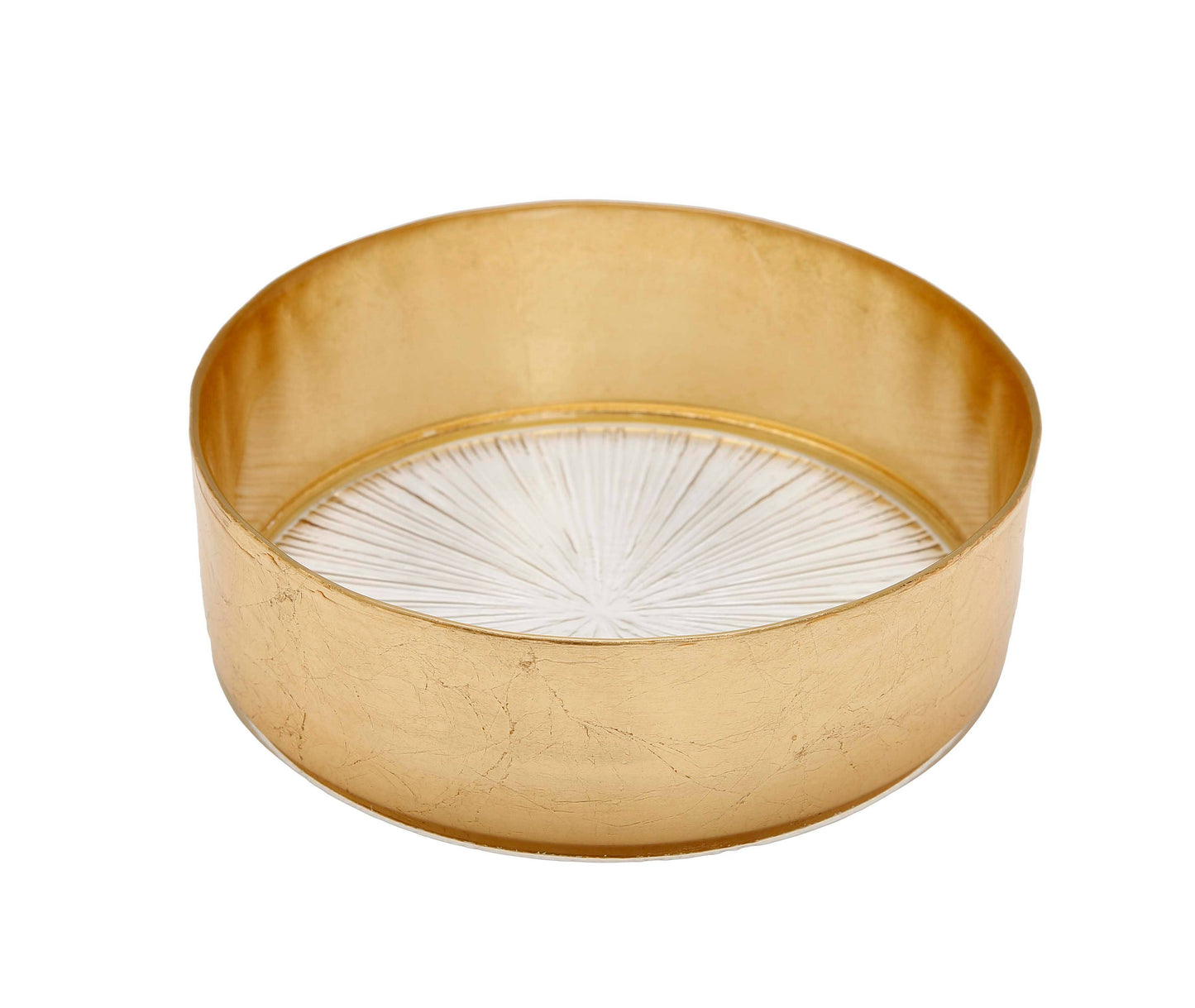 Crystal Glass Bowl with Gold Border
