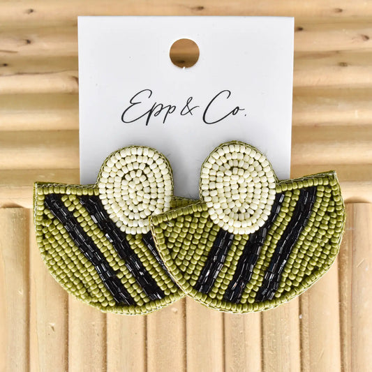 FINAL SALE Olive Half Mod Earrings