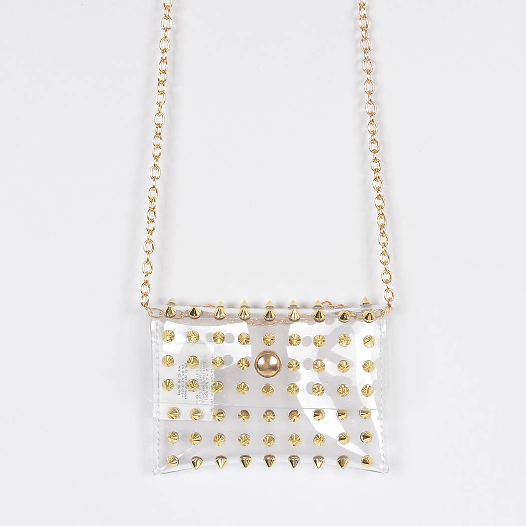Full Spike Clear Mini Bag: Gold