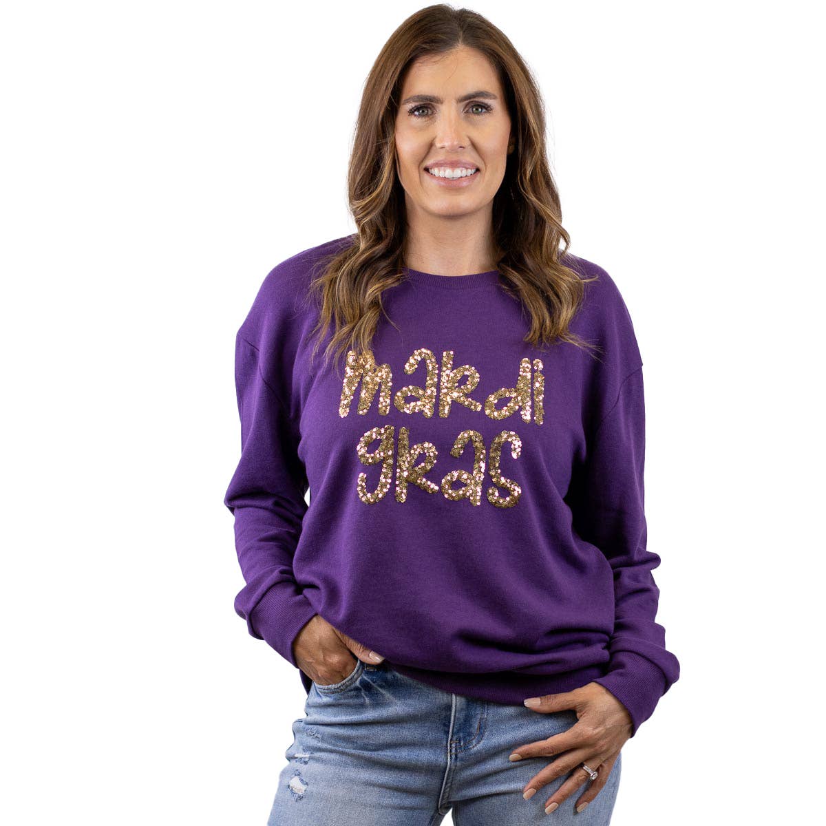 Mardi Gras Sequin Sweatshirt