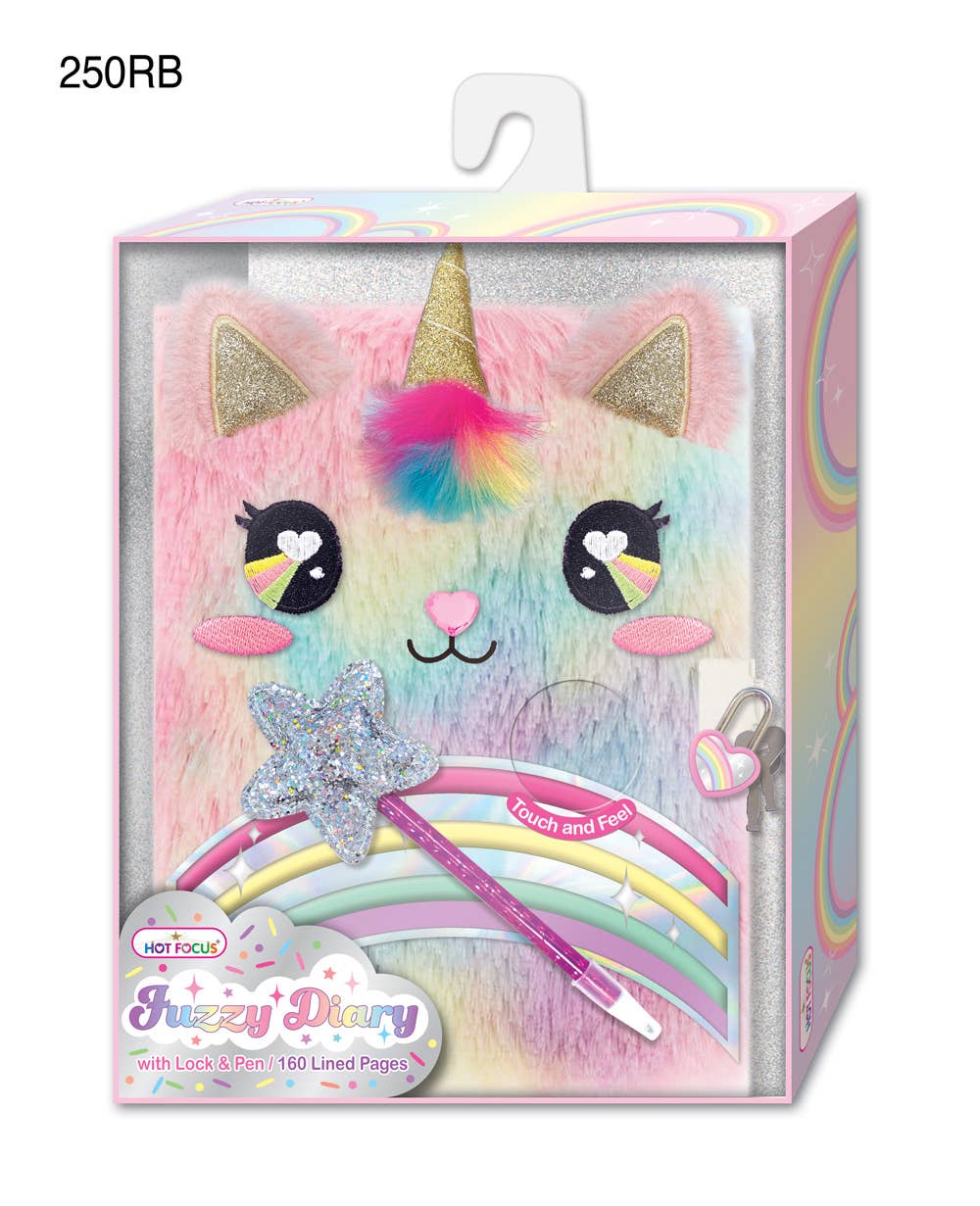 Rainbow Fuzzy Diary Set