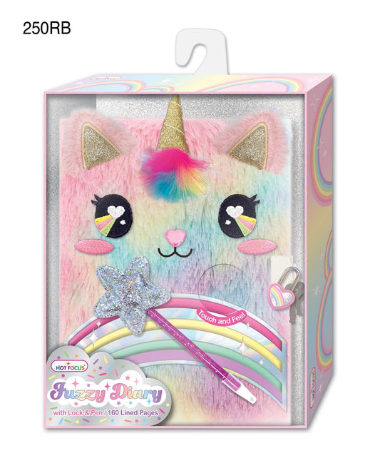Rainbow Fuzzy Diary Set