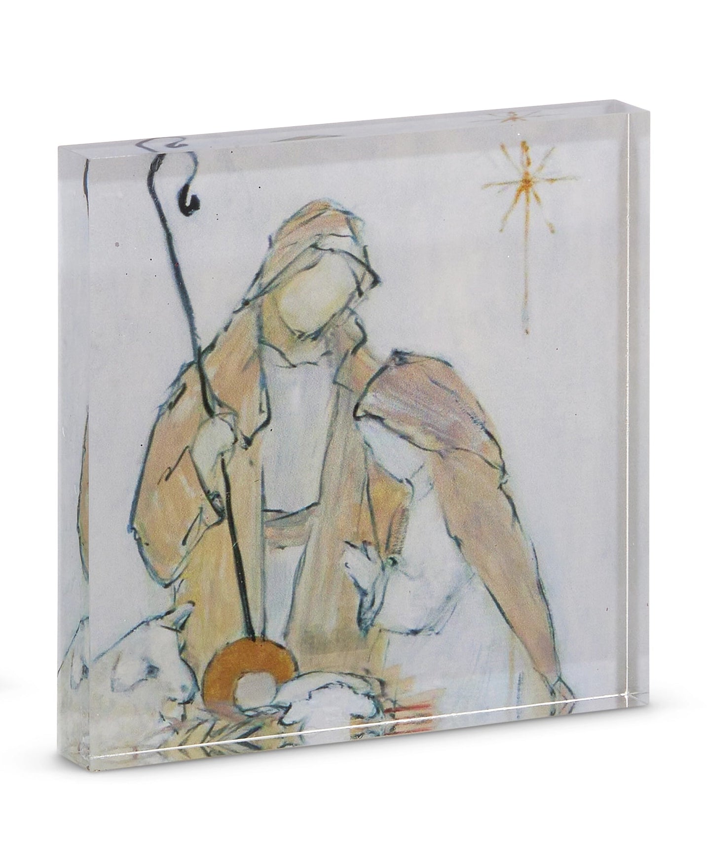 "Glorify Him" Acrylic Block- Mary, Mary w/Joseph