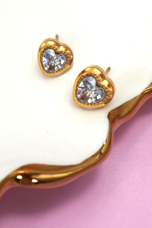 Heart Rhinestone Heart Earrings
