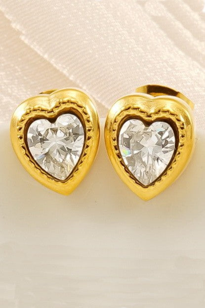 Heart Rhinestone Heart Earrings