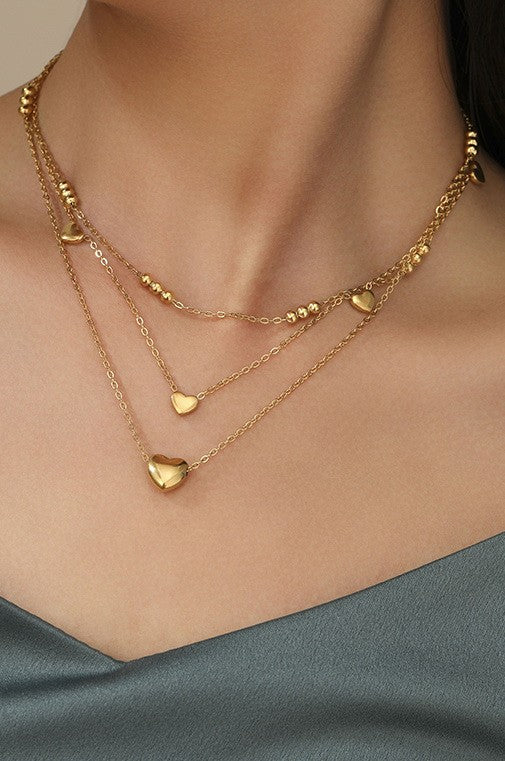 Heart Station Layer Necklace
