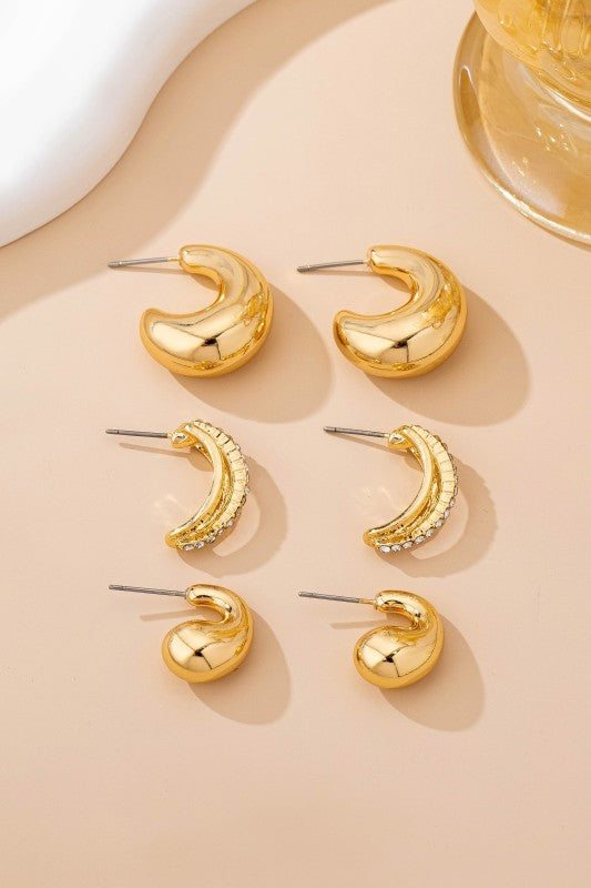 Chunky Hoop Earring Set