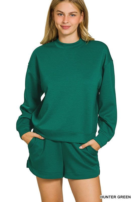 Scuba Pullover & Short Set-Dk Green