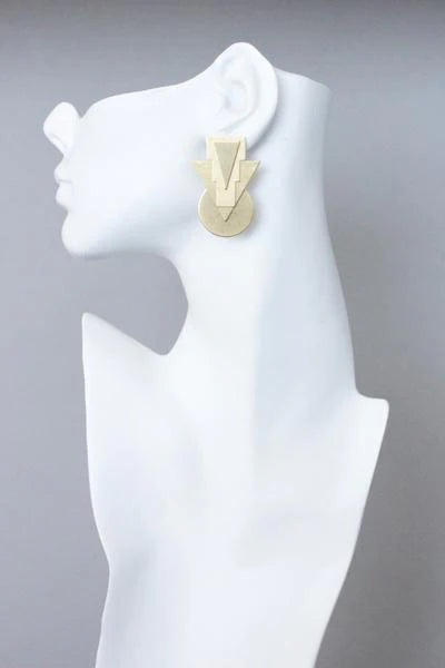 FINAL SALE David Aubrey- Geometric Brass Post Earrings