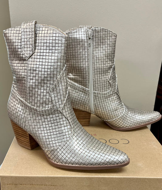 Bambi Gold Weave Booties