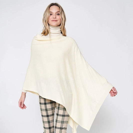 Diamond Shape Scarf/Poncho-Ivory