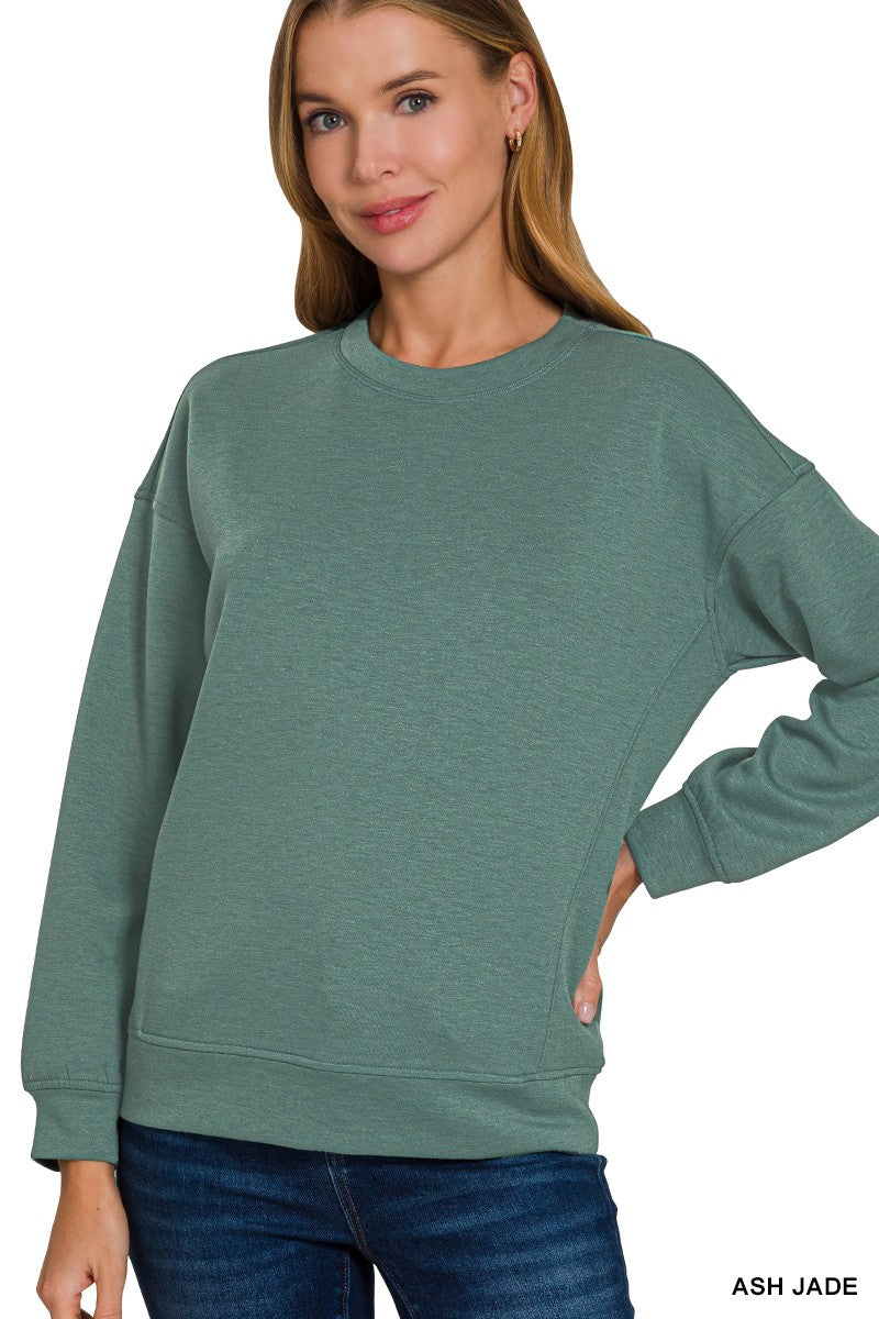 Round- Neck Sweatshirt- Ash Jade