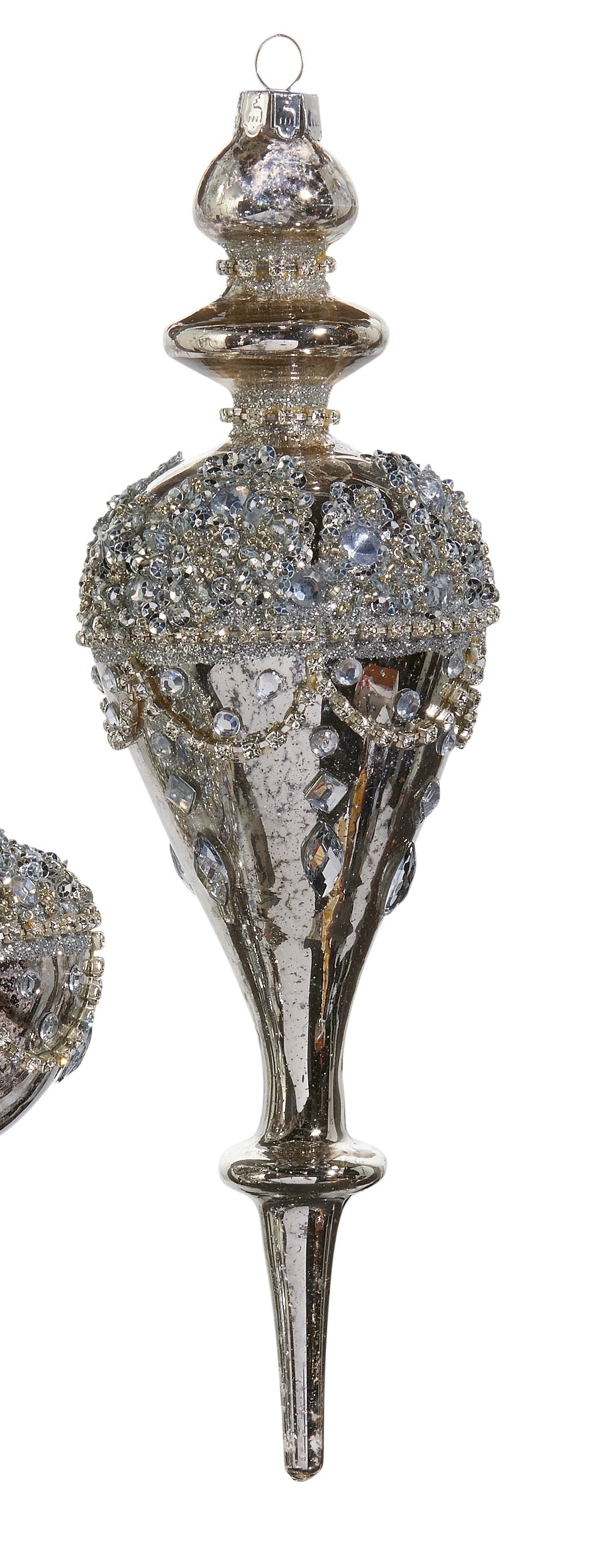 Elegant Jeweled Mercury Ornaments-Spindle, Finial
