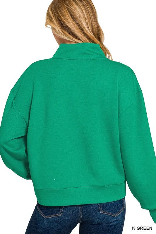 Butterfly Collar Pullover-Kelly Green