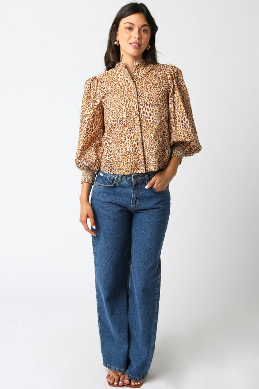 Amina Leopard Print Blouse