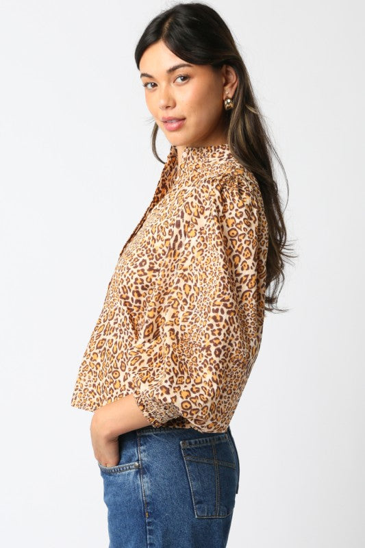 Amina Leopard Print Blouse