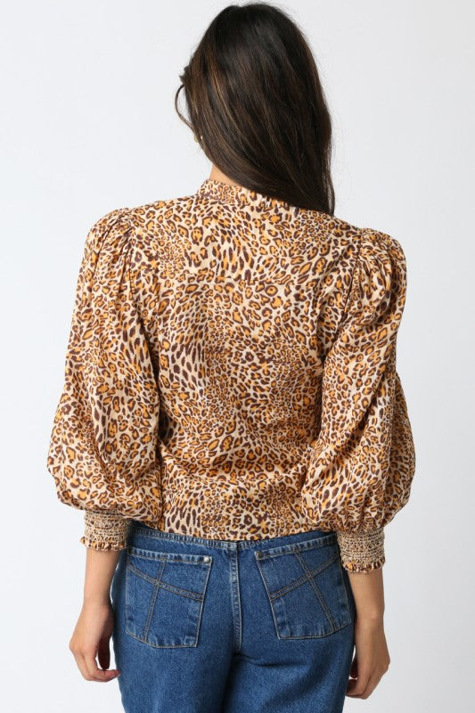 Amina Leopard Print Blouse