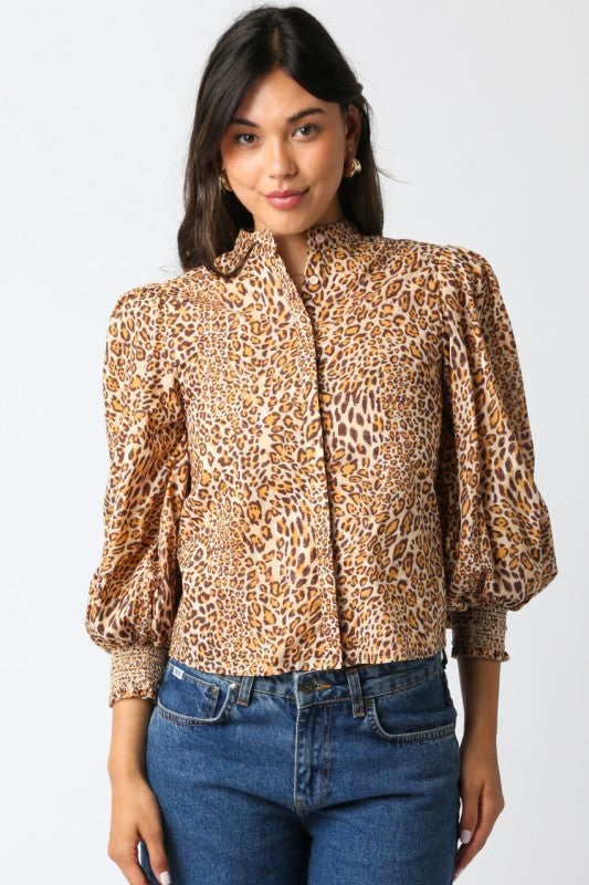 Amina Leopard Print Blouse
