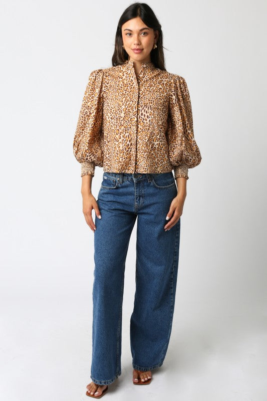 Amina Leopard Print Blouse