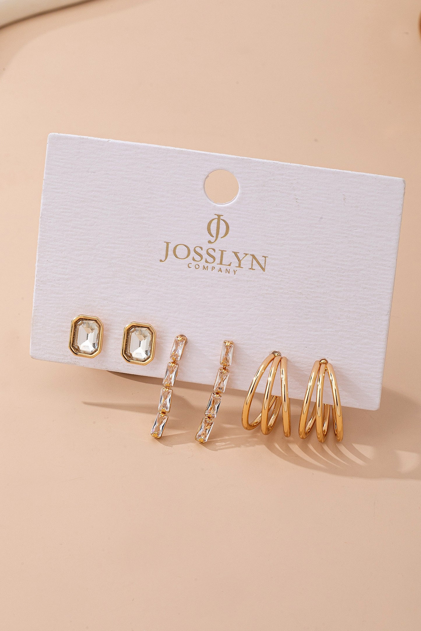 Crystal Trio Huggie Hoops Set