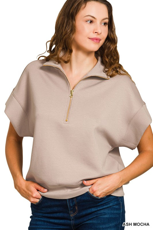 Scuba Half-Zip Pullover-Ash Mocha