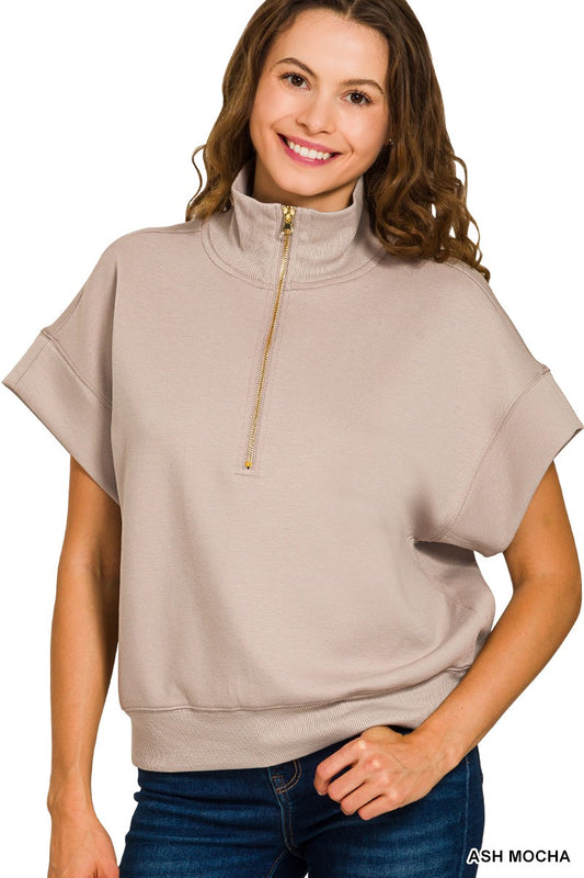 Scuba Half-Zip Pullover-Ash Mocha