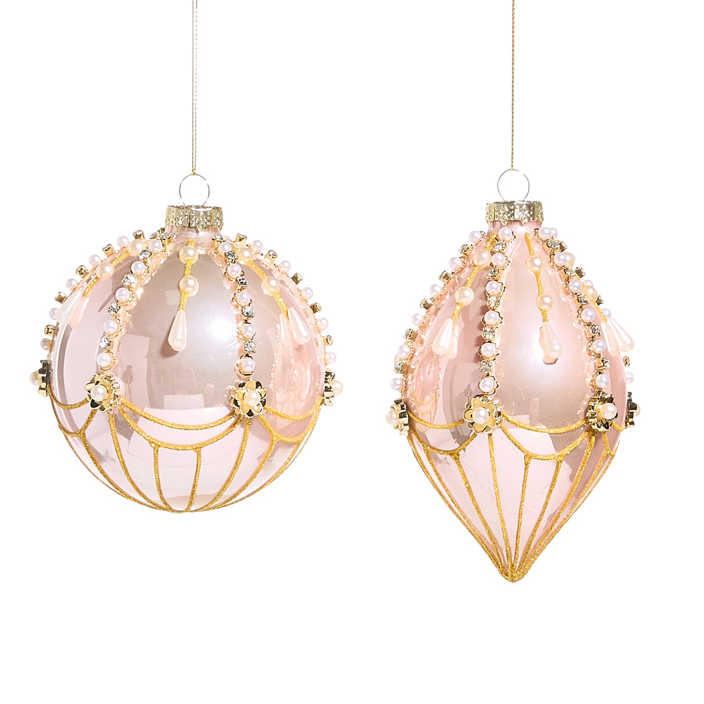 Pink "Fairground" Ornaments- Round, Finial
