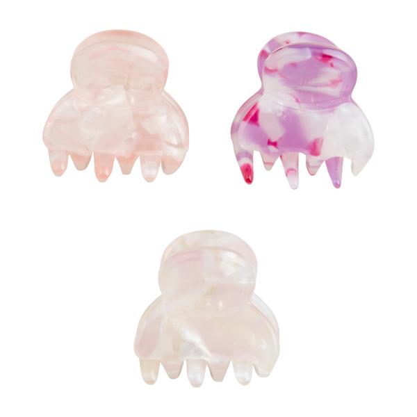 Mini Claw-Clip Ornament Set- Pink