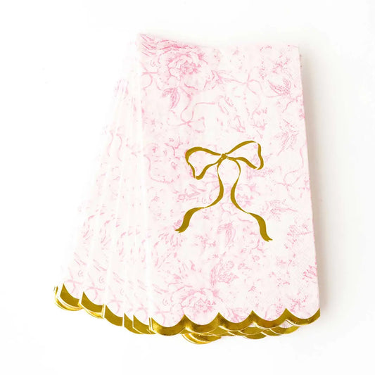 8 Oak Lane "Pink Bow Toile" Paper Guest Towels