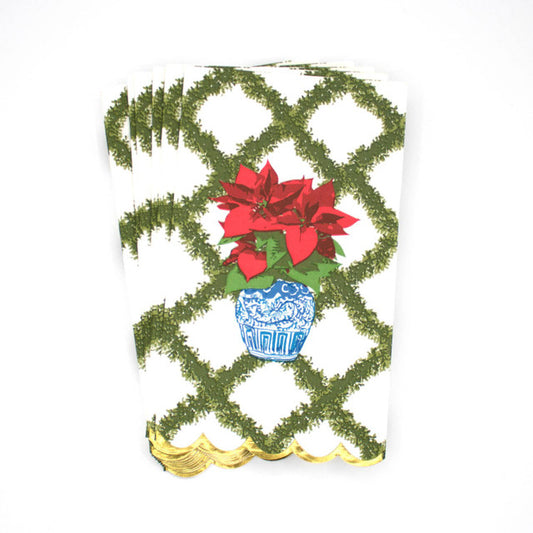 Paper Guest Towels-Poinsettias
