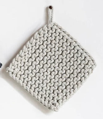 Crocheted Pot Holder-Charcoal, Greige, Mocha, Olive