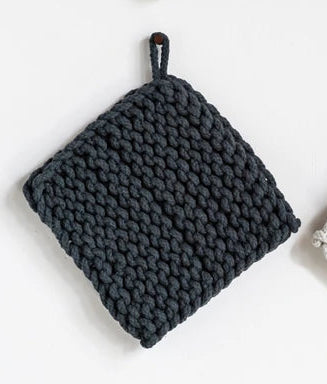 Crocheted Pot Holder-Charcoal, Greige, Mocha, Olive