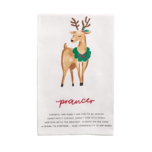 Prancer Reindeer Poem Towel