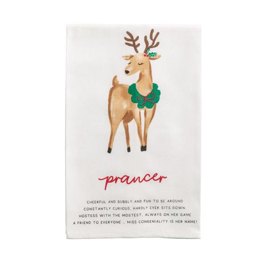 Prancer Reindeer Poem Towel