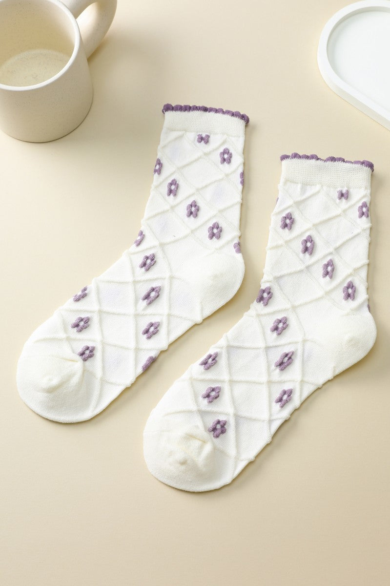 Flower Socks-Purple