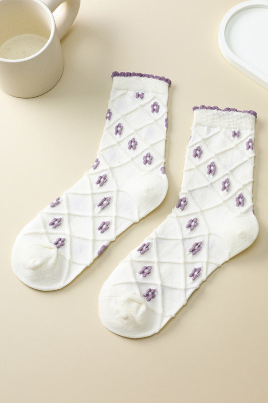 Flower Socks-Purple