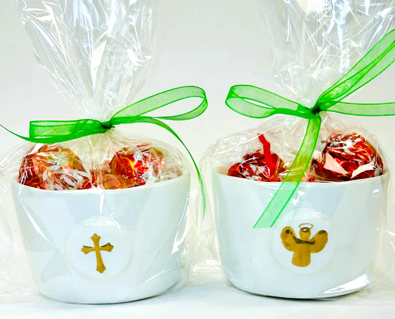 Tidbit Dish w/Chocolate Truffles- Angel, Cross