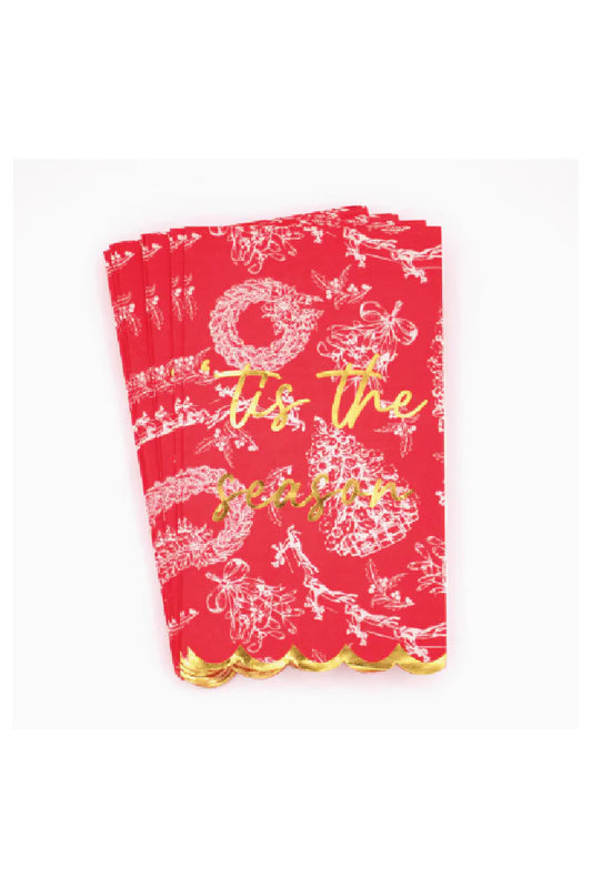 Paper Guest Towels-Red Toile