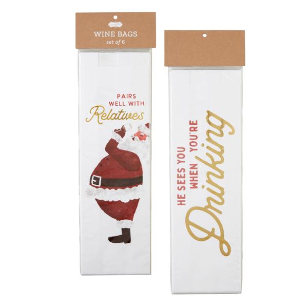 Christmas Paper Wine Bag Sets