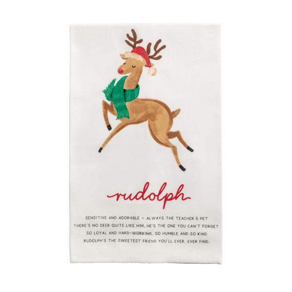Rudolph Reindeer Poem Towel