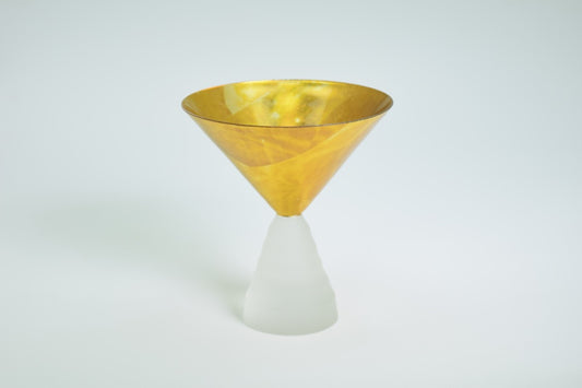 Tamara Childs Blown Martini Glass/Dessert Cup-Gold