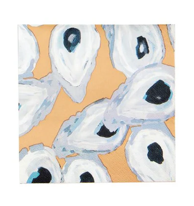 White Oyster, Orange Cocktail Napkins