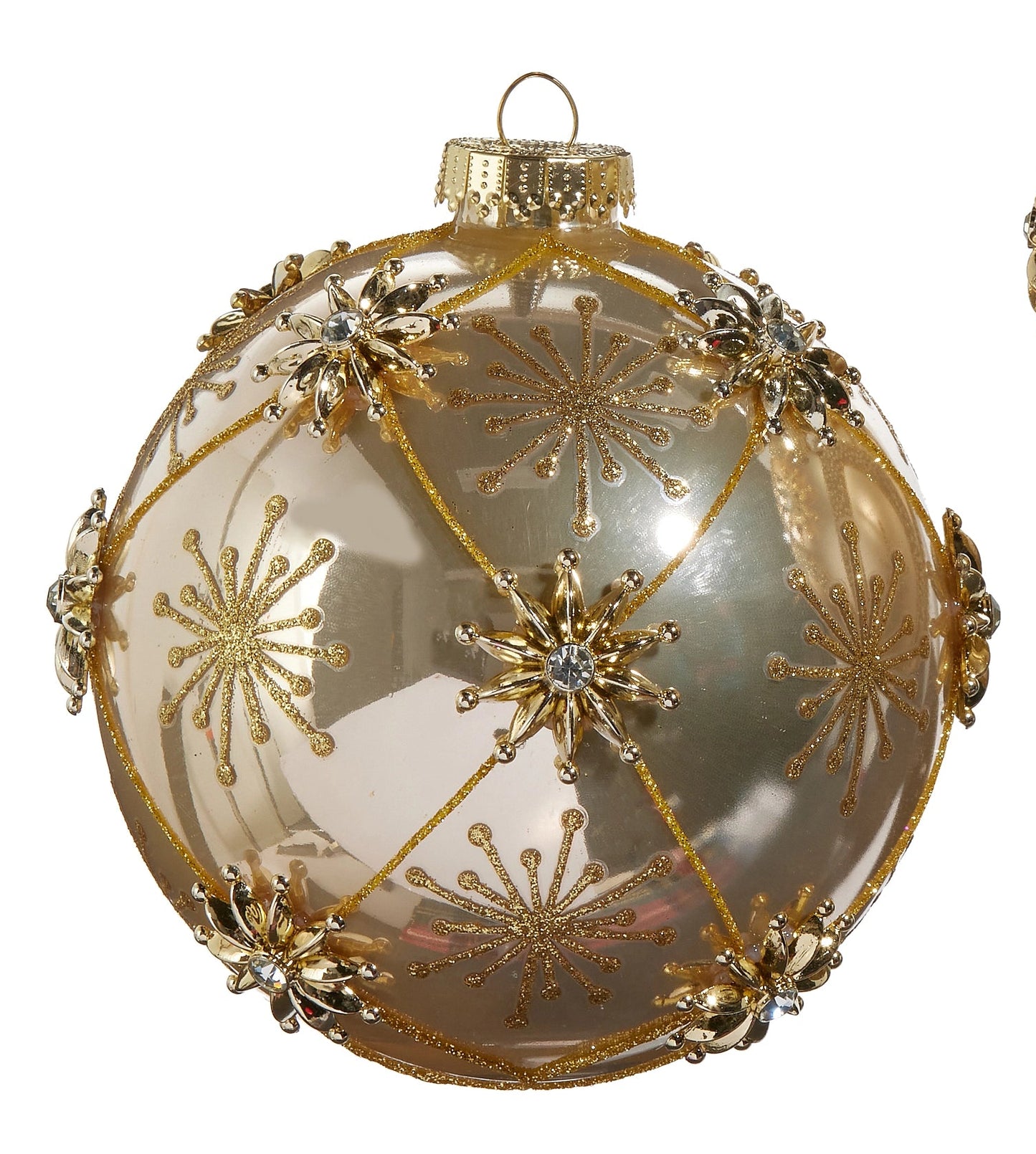 Jewel & Star Embellished Ornaments- Shiny, Matte