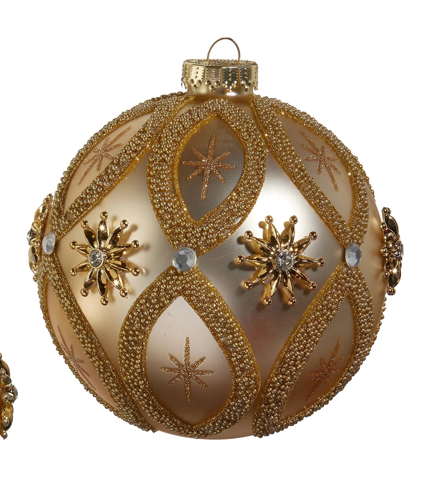 Jewel & Star Embellished Ornaments- Shiny, Matte