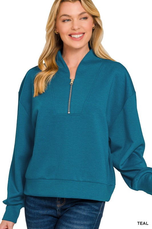 Butterfly Collar Pullover- Teal