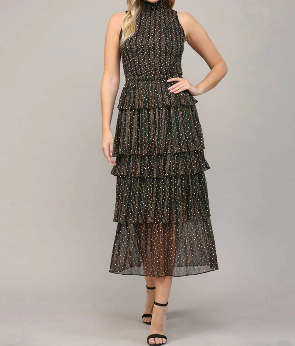 FINAL SALE Black Tiered Maxi Dress
