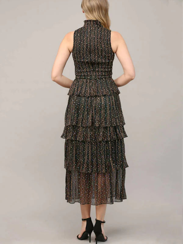 FINAL SALE Black Tiered Maxi Dress