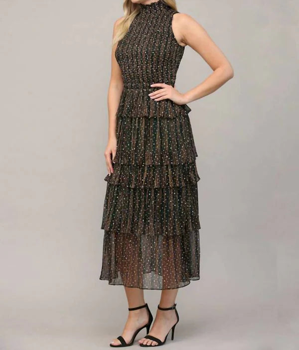 FINAL SALE Black Tiered Maxi Dress
