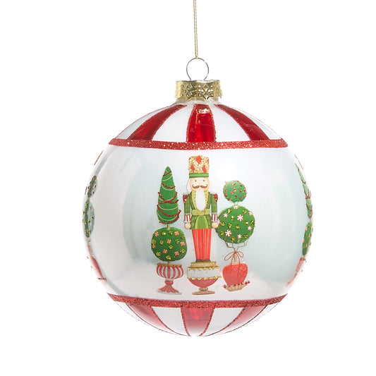 "Merry" Topiary & Nutcracker Ornament